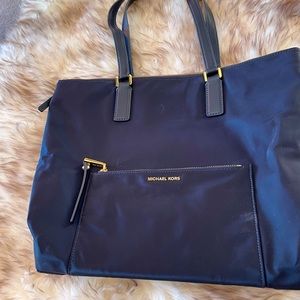 Michael Kors shoulder tote in blue nylon